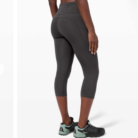 Lululemon Fast and Free Crop II 19" *Non-Reflective Graphite Grey size 12 - Picture 4 of 9
